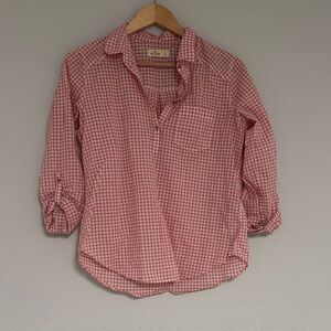Hollister Pink Gingham Button Down Shirt